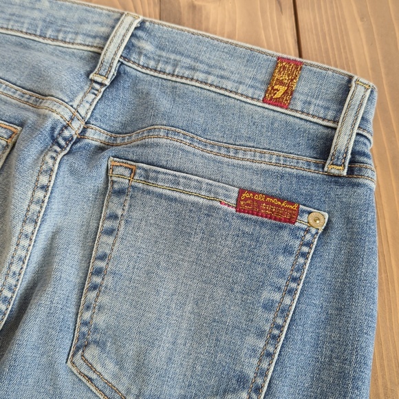 7 for all mankind The Ankle Skinny Split Raw Hem Jeans 25W - Picture 10 of 11